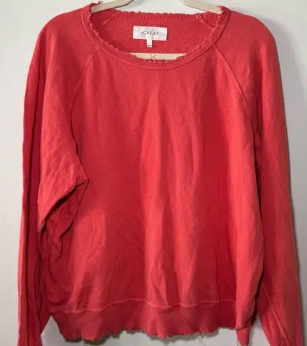 The Great . Women's Bright Coral Crew Neck Sweater