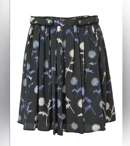 KENZO Paris | Blue and White Silk Dandelion Pleated Skater Mini Skirt | M Size M