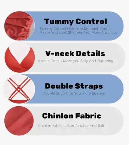 One Piece COCOPEAR Women's V Neck Tummy Control Swimsuit Ruched High Waist Swimw