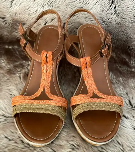 Kelly & Katie Kellie & Katie Strappy Wedge Sandals size 7.5/38