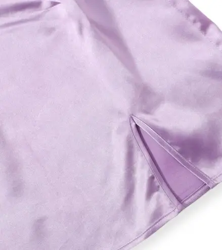 🆕Satin Side Zip Purple Mini Skirt Size XS