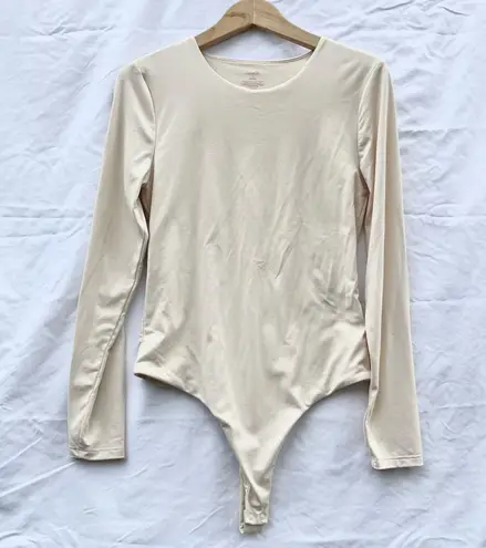 NUUDS | LARGE LONG SLEEVE CREWNECK BODYSUIT IN STONE
