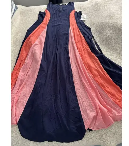Jessica London Navy Sunset Color Block Tank Maxi Dress Size 14W