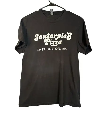 District Black Short Sleeve Santarpios Pizza East Boston T