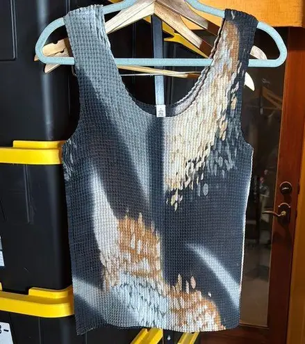 Nicola 90's Crinkle Stretch Top Black Gray Brown Size Medium