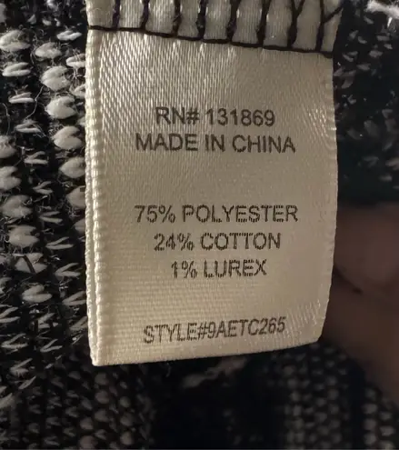 Lucky Brand  (J) Sincerely Jules Tweed Blazer M Black Plaid Cropped Jacket EUC