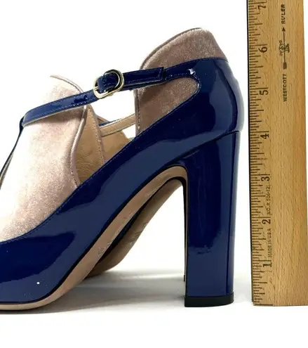 Valentino Garavani leather & velvet heeled booties, made it Italy, size 39.5