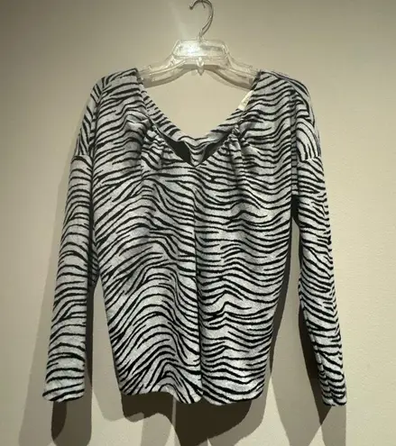 Anthropologie Maeve Taylor Zebra Striped Pullover size small