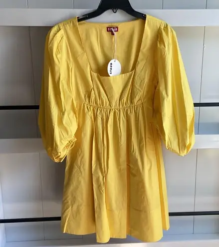STAUD yellow mini dress. S