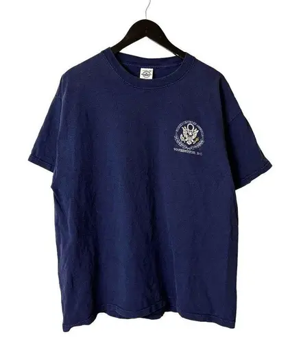 Vintage 90s Washington DC T Shirt Blue XL Extra Large Graphic Tee 100% Cotton