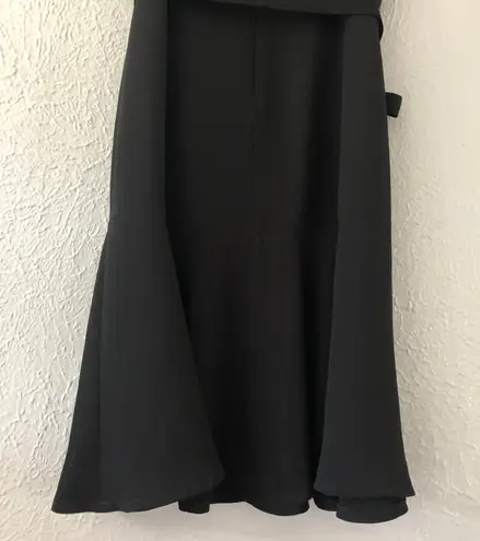 K Petite Black Dress with Bottom Ruffles