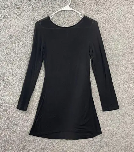 Mur Mur Top Women S Black Casual Long Sleeve Roll Tab Scoop Neck Tunic