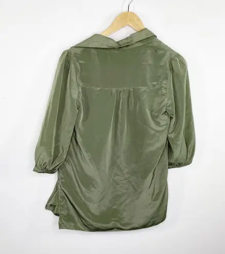 Tulle Anthro Green Satin Half Sleeve Open Front Cardigan Women's Size X - Image 1