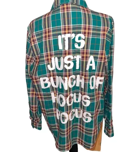 Cakeworthy Winifred Hocus Pocus Disney Flannel Shirt Women’s M Plaid Halloween Green Size M
