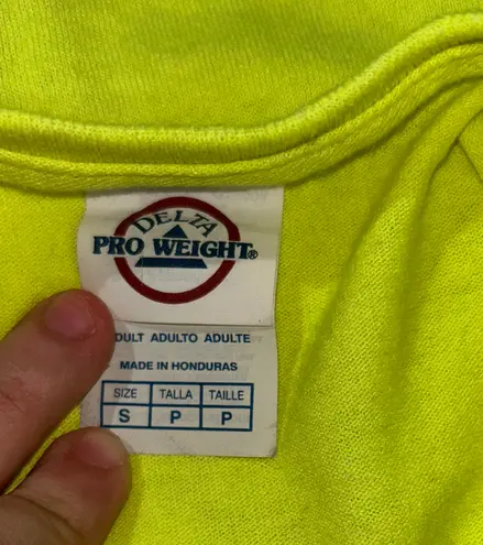 Delta Pro Weight Womens Size Small Neon Yellow T-Shirt Graphic California