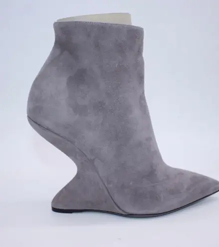 Salvatore Ferragamo Suede Gray Bolgheri F Wedge Heels Boots
