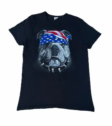 American Bulldog 4th of July Black T