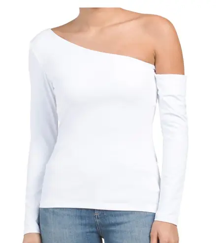 Susana Monaco NWT! Sz XS  Long Sleeve Open Shoulder White Knit Top