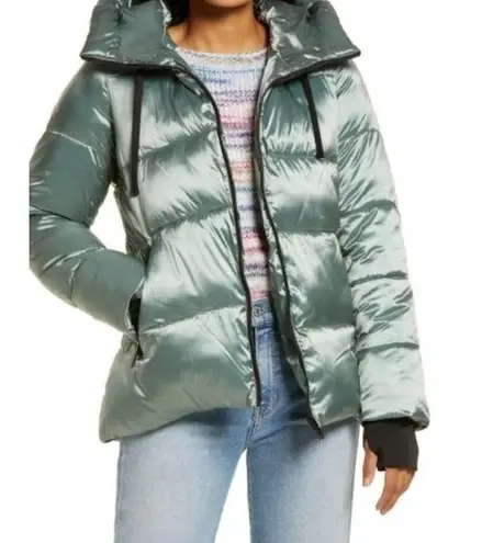 Sam Edelman Iridescent Water-Repellent Hooded Puffer Jacket large