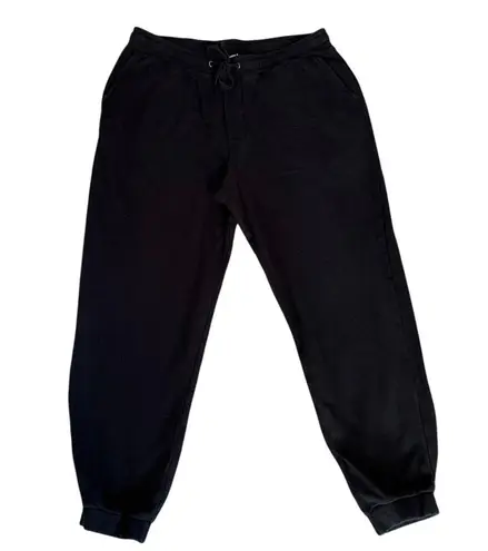 Barefoot Dreams Malibu Collection Size M French Terry Jogger Sweatpants Black