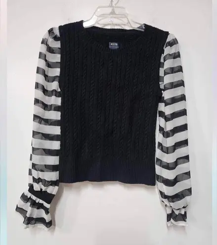 Anthropologie  Maeve Contrast-Sleeve Sweater Size XS. B21