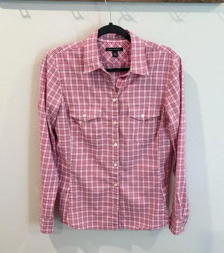 Banana Republic Pink Plaid Button down size Medium