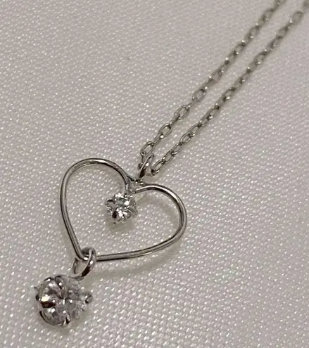 Delicate Silver Heart Pendant Necklace