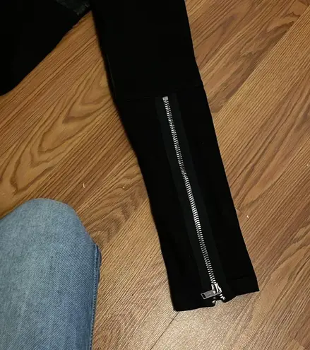 Current Mood  moto jeans with faux leather knees and zip up closure thumbnail 7