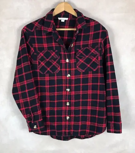 Beach Lunch Lounge Flannel Shirt Black Size XS