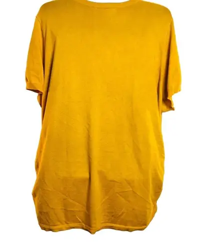 Lane Bryant Vibrant Yellow knit short sleeve sweater by . Rouching Size: 26/28