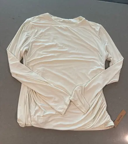 Easy Gala Women's XL Long Sleeve Ruched Tunic Top Casual Everyday Tan