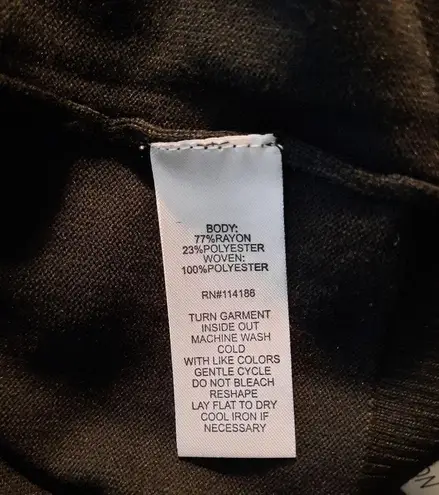 89th + Madison Women's Sweater Black Embellished Sheer Mesh Sleeves Size Small