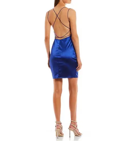 Honey and Rosie Spaghetti Bungee Strappy Back Square Neck Ruched Dress