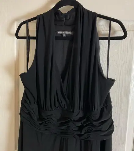 Jones Wear Dress black size 20W halter ruched waist fit and flare midi formal