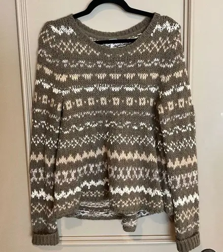 Free People  Through the Storm Fair Isle Sweater Size S/P Small Medium Oversized - Image 9