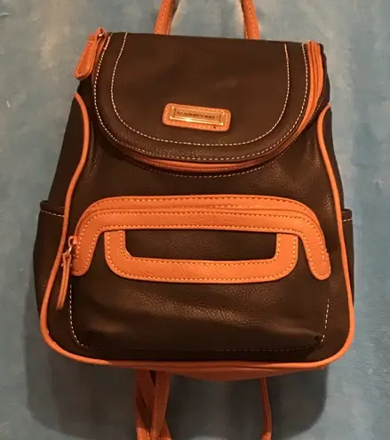 St. John ST JOHNS BACKPACK-PURSE MINI/ Black & BROWN TRIM WITH 10 POCKETS