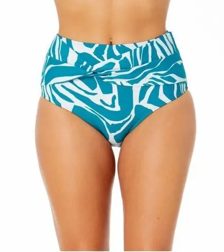 Catalina High Waist Twist Bikini Bottom Swimwear Size Medium New Nylon Blend**