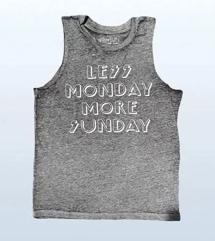 Fifth Sun “Less Monday More Sunday” Tank in Heather Gray, Size XS