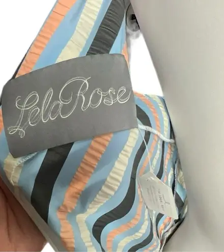 Lela Rose Stripped V Neck Bow Tie Belted Wide Leg Jumpsuit Size 2