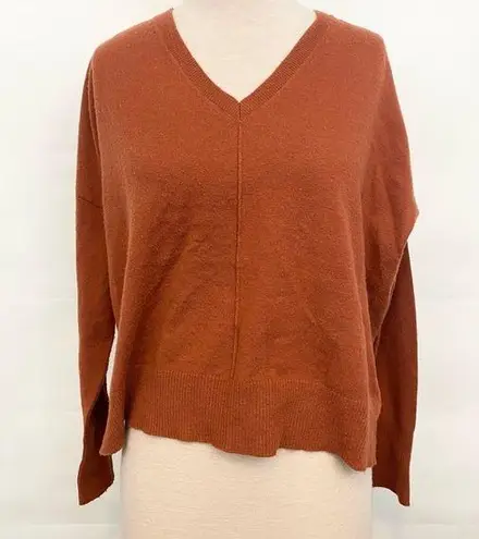 Kerisma Burnt Orange v neck high low sweater size small