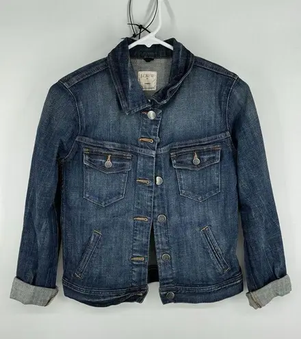 J.Crew  Denim Trucker Jacket Womens Medium Wash Jean Jacket Size XS