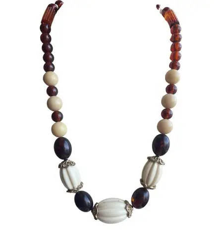 Women's Vintage Bakelite Necklace Beads 30 Inch Jewelry Bohemian Accessories Brown