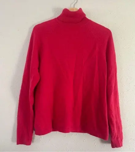 Marshall Fields Classic Pink Magenta Cashmere Turtleneck Sweater XL Comfy Casual