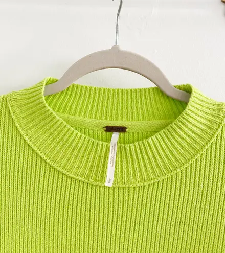 Free People Easy Street Citron Green Oversized Sweater