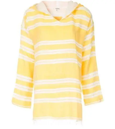 Lemlem NEW Golden Striped Doro Fringe Long Sleeve Hoodie Large