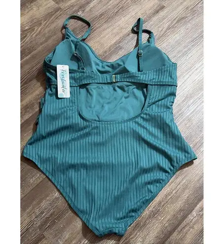 Freshwater One Piece Preppy Green Belted Swimwear Bathing Suit Preppy Swim NEW Size XXL