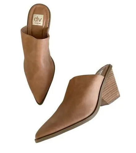 Dolce Vita Davina Camel Pointed Toe Slip On Heeled Mules Women’s Size 10 Tan