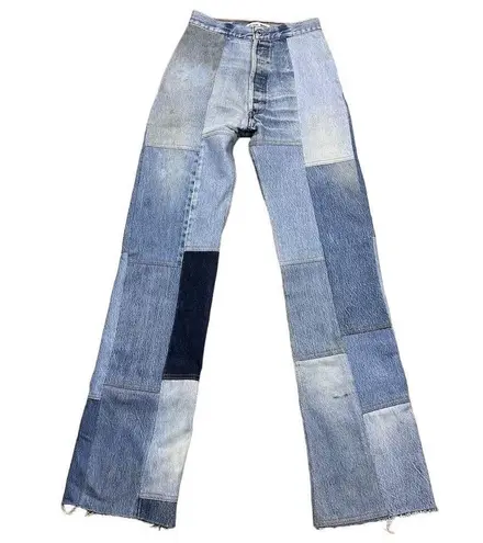 RE/DONE x Levi's Women's Amina Muaddi Patchwork High-Rise Flared Jeans Size 25