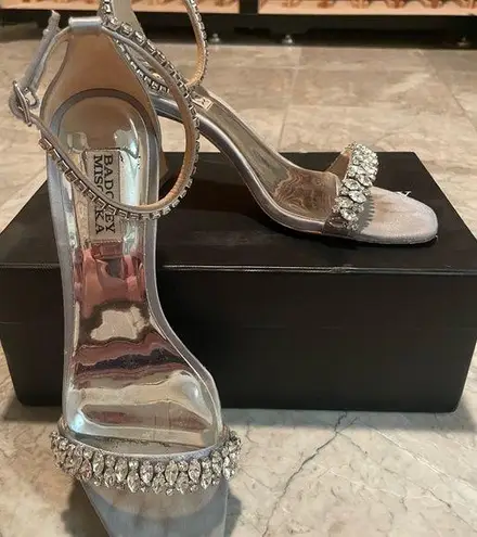 Badgley Mischka Light Blue w/ Silver Heels and Rhinestone Embellishments Bridal