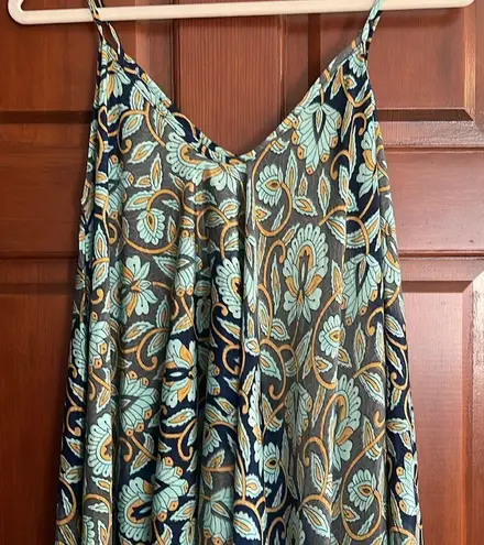 Karma Highway floral print spaghetti strap flowy tunic dress O/S Blue Size undefined